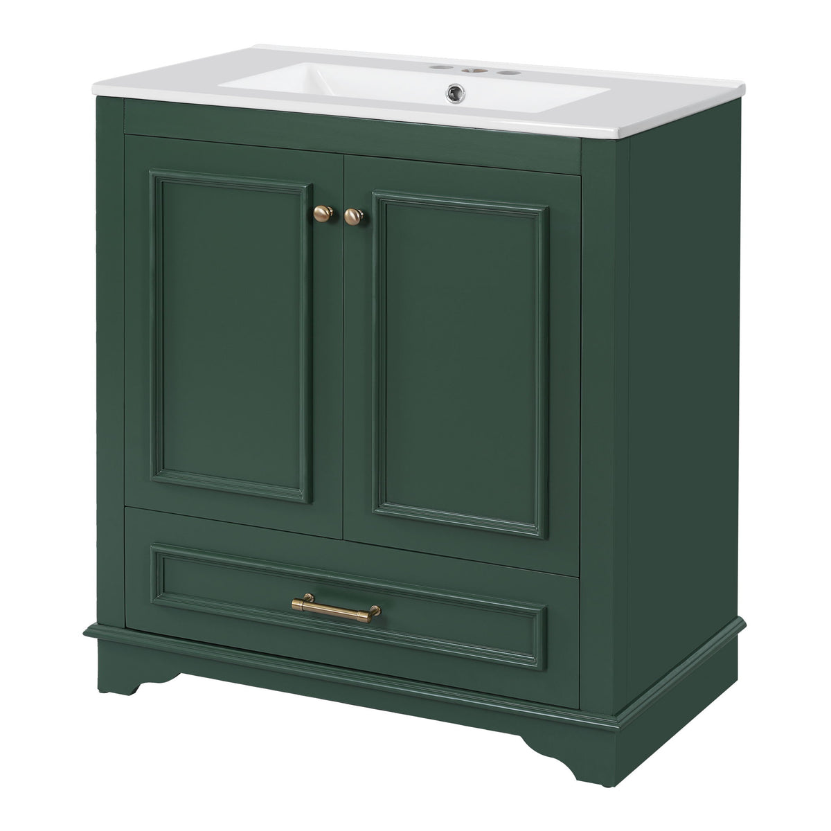 Bathroom Vanity With Sink, Cabinet & 2 Soft Closing Doors & Adjustable Shelf