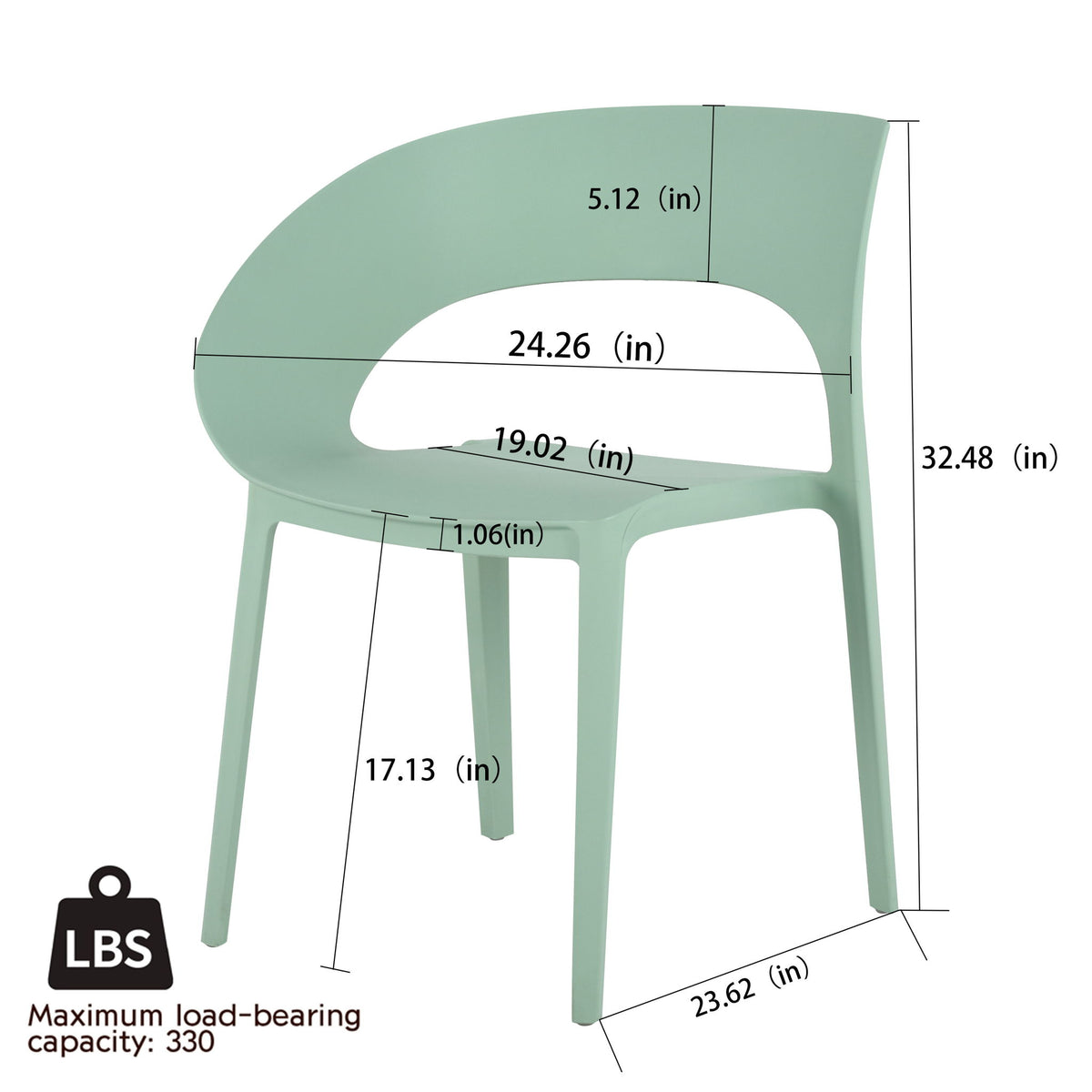 4 Piece Set Of Modern Designed Single Chairs With Long Table