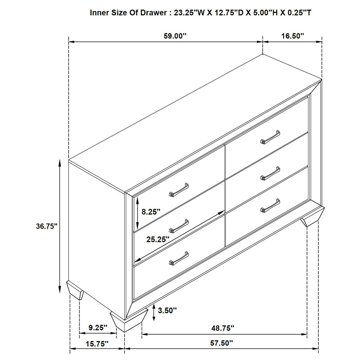 Harrison - 6 Drawer Dresser