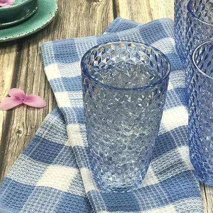 Leading Ware Diamond Cut Acrylic Drinking Glasses (Set of 4)
