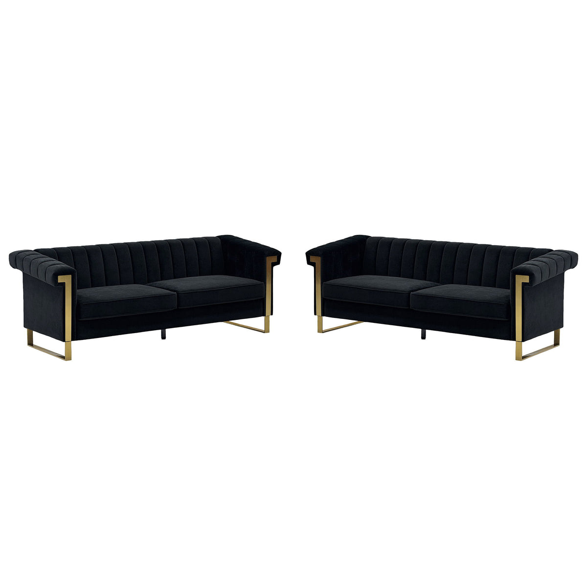 2 Piece Sofa Set With Tufted Back And Deep Seating