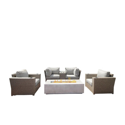 Outdoor Elegance Conversation Set With Fire Pit