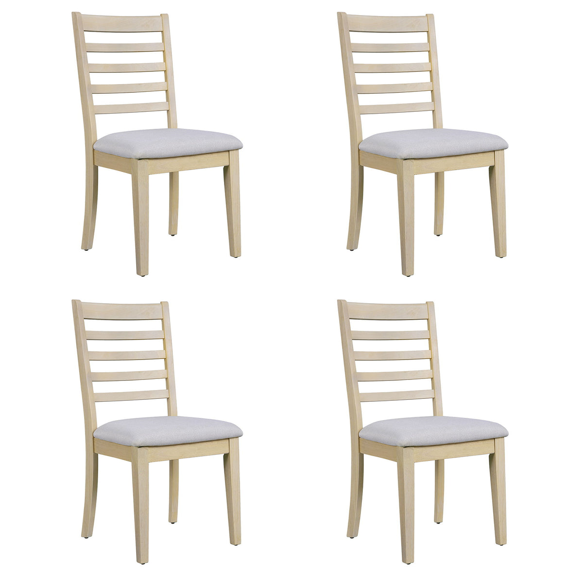 Upholstered Armless Chairs With High Ladder Back