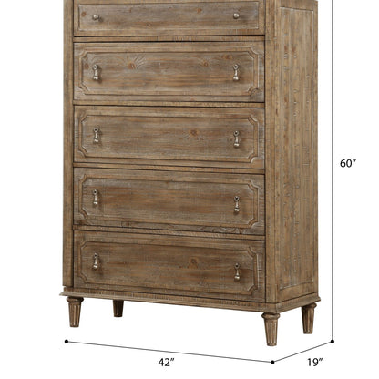 5 Drawer Chest With Construction - Taupe