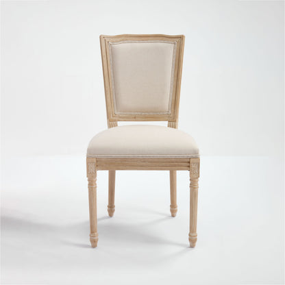 Dining Chairs Upholstered With T - Shaped Back (Set of 2) - Beige