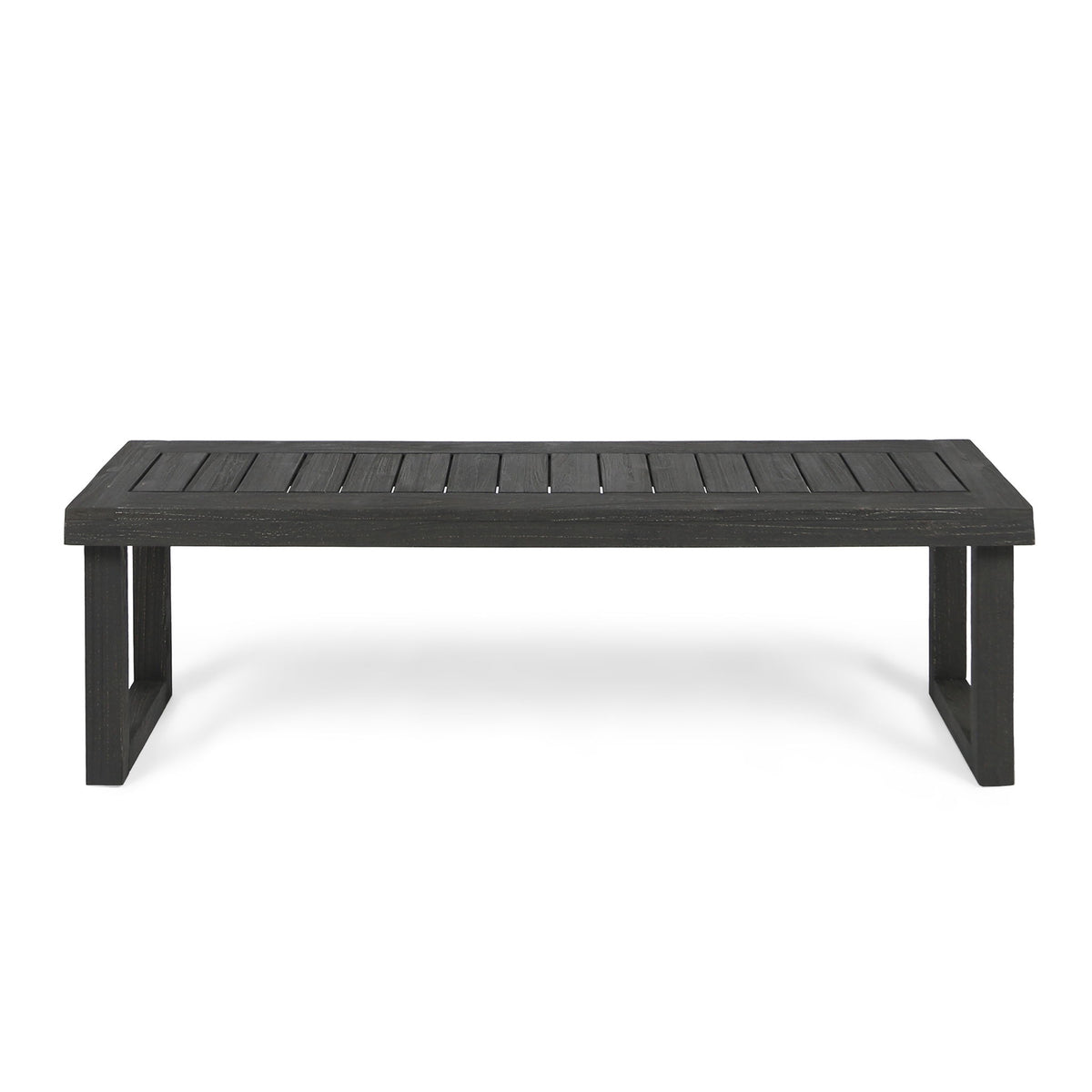 Realm - Outdoor Bench With Slat Panel Top And Base - Dark Gray