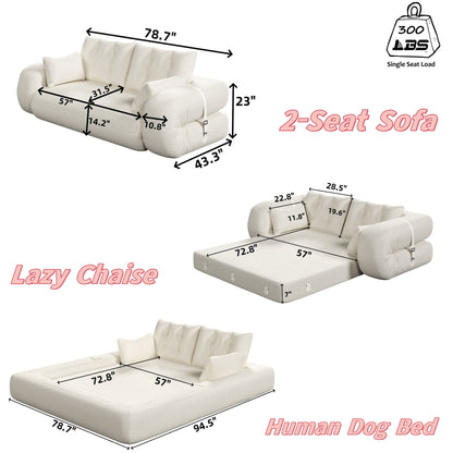 Human Dog Bed, Multi Functional Foldable Sofa Bed, 3 In 1