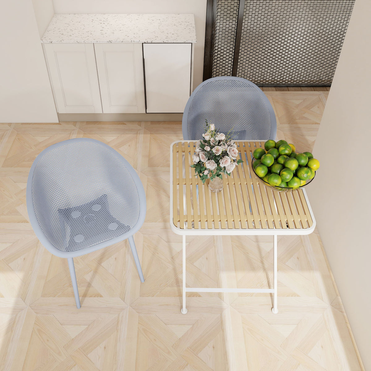 2 Pack Lounge Chair Set & Folding Square Table