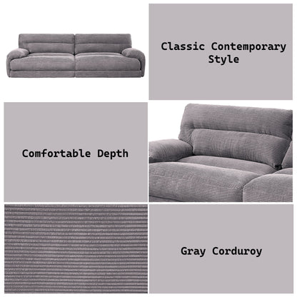 Cadenza - Corduroy Sofa - Gray
