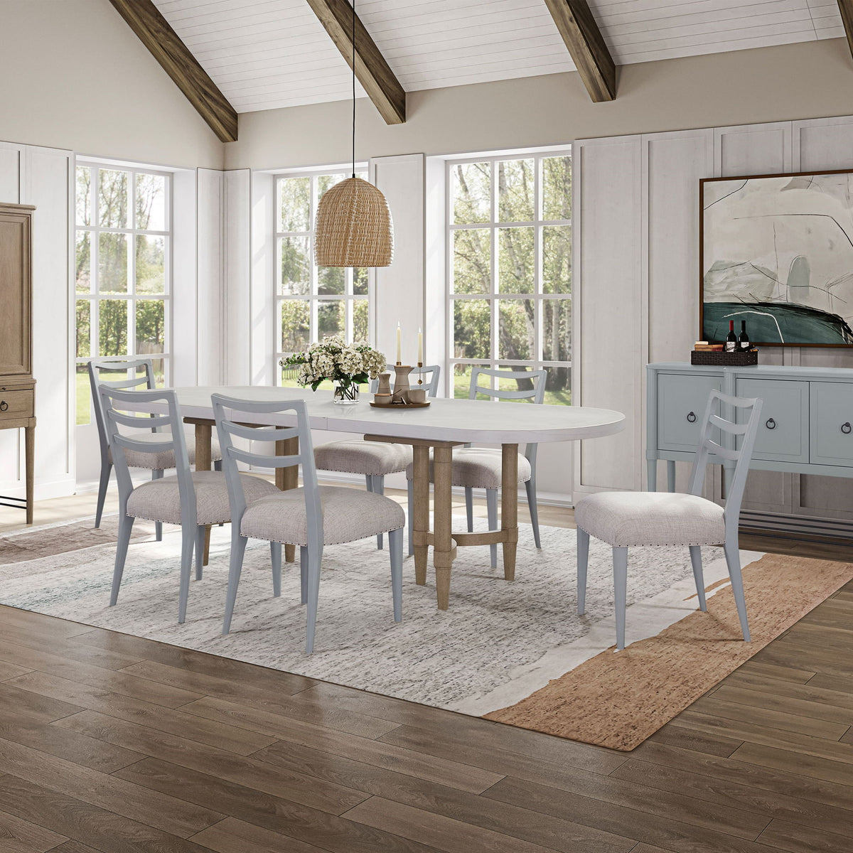 Triad - Double Pedestal Dining Table With Leaf - Sand