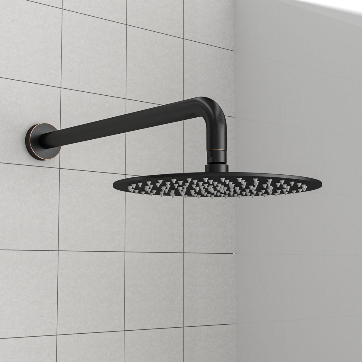 Oil Rubbed Bronze 16" Shower Arm With Flange, Stainless Steel, For Rain Shower Heads - Oil-Rubbed Bronze