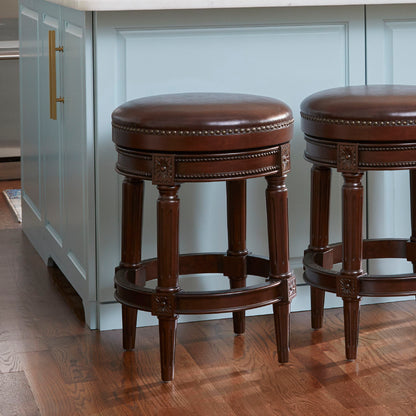 Rustic Elegance Backless Swivel Stool