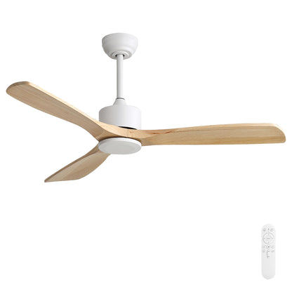 42" Ceiling Fan With No Light, Reversible DC Motor, 2 Downrods (12.5Cm / 25Cm) For Bedroom & Living Room - White