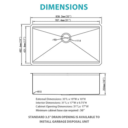 Stainless Steel Undermount Kitchen Sink With Workstation