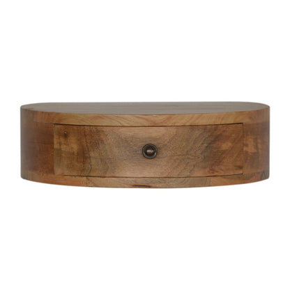 Wall Mounted Rounded Nightstand - Oak