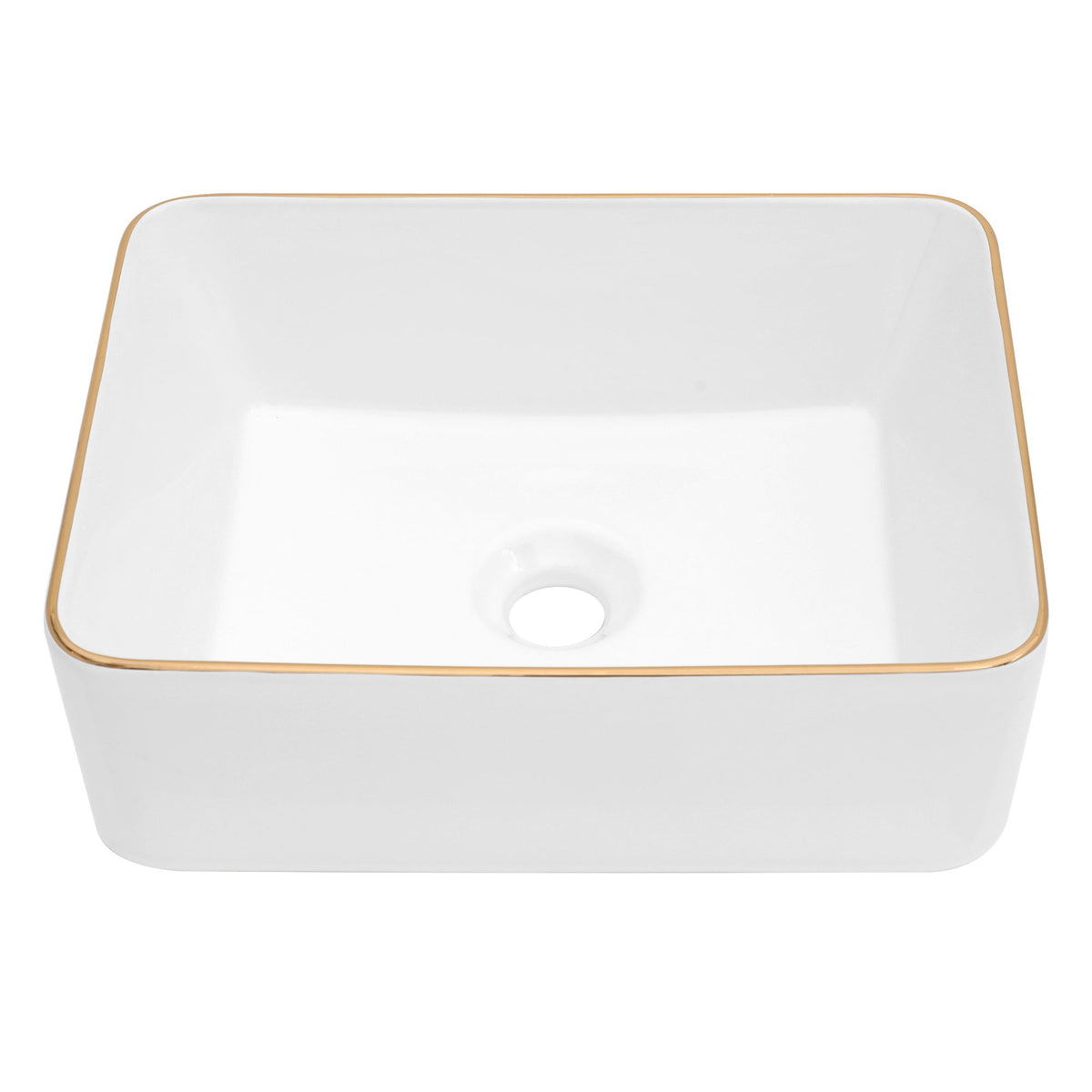 Modern European Style Ceramic Rectangular Vessel Bathroom Sink