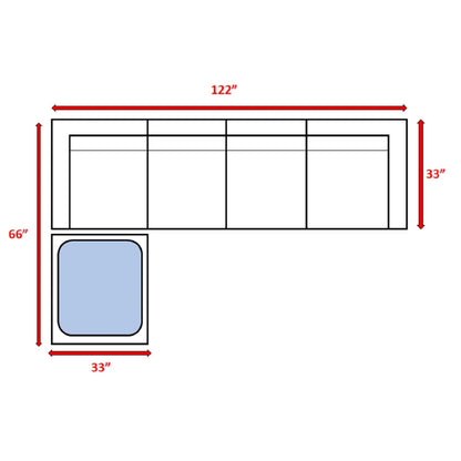 Wide Patio Sectional With Cushions - Brown
