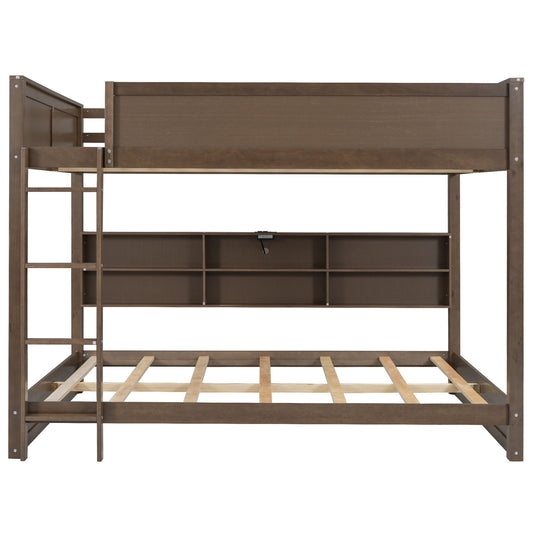 Bunk Bed With Storage Cabinets And USB Ports