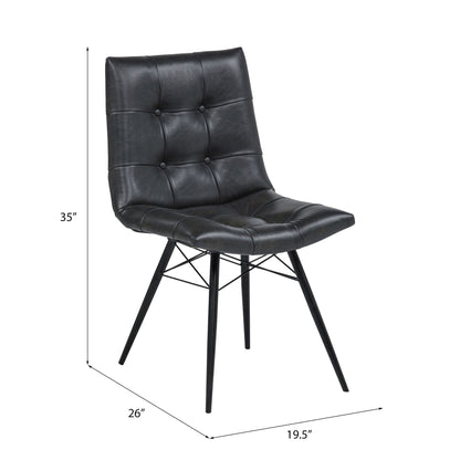 Tufted Back Dining Chairs (Set of 4) - Black
