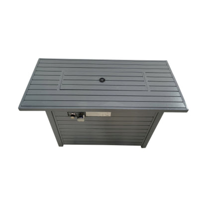 Propane Outdoor Fire Pit Table With Lid High-Quality Materials - Gray