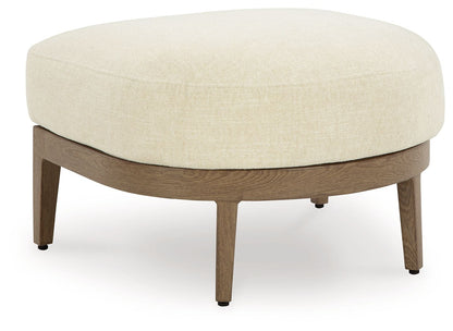 Serene Bay - Ottoman With Cushion - Dark Brown / White