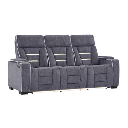 Austin - Reclining Sofa With Storage Arms - Gray