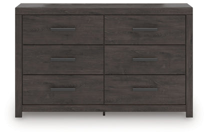 Prendonea - Six Drawer Dresser - Charcoal