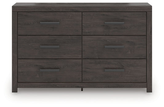 Prendonea - Six Drawer Dresser - Charcoal