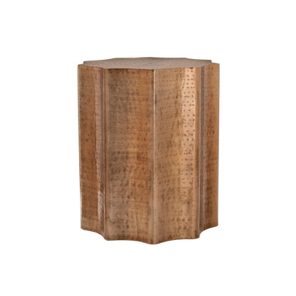Drum Accent Side Table, Stylish Scalloped Design