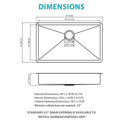 Undermount Sink, Low Depth Single Bowl