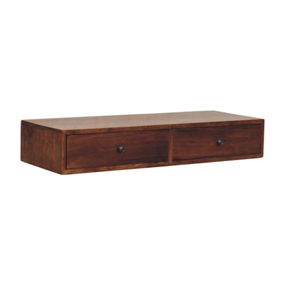Lunar - 2 Drawer Wall Mounted Console - Brown
