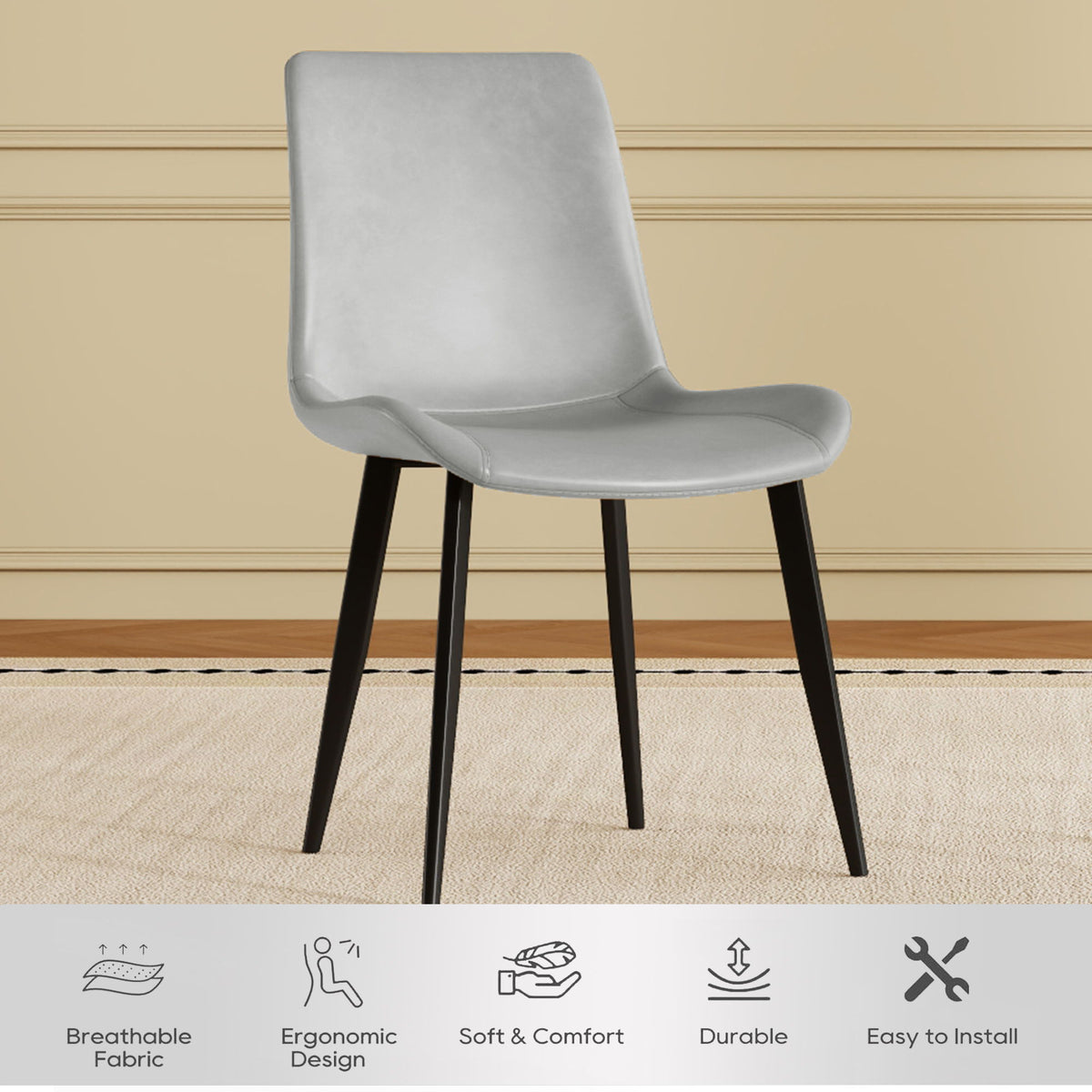Modern Dining Chair With Carbon Steel Legs