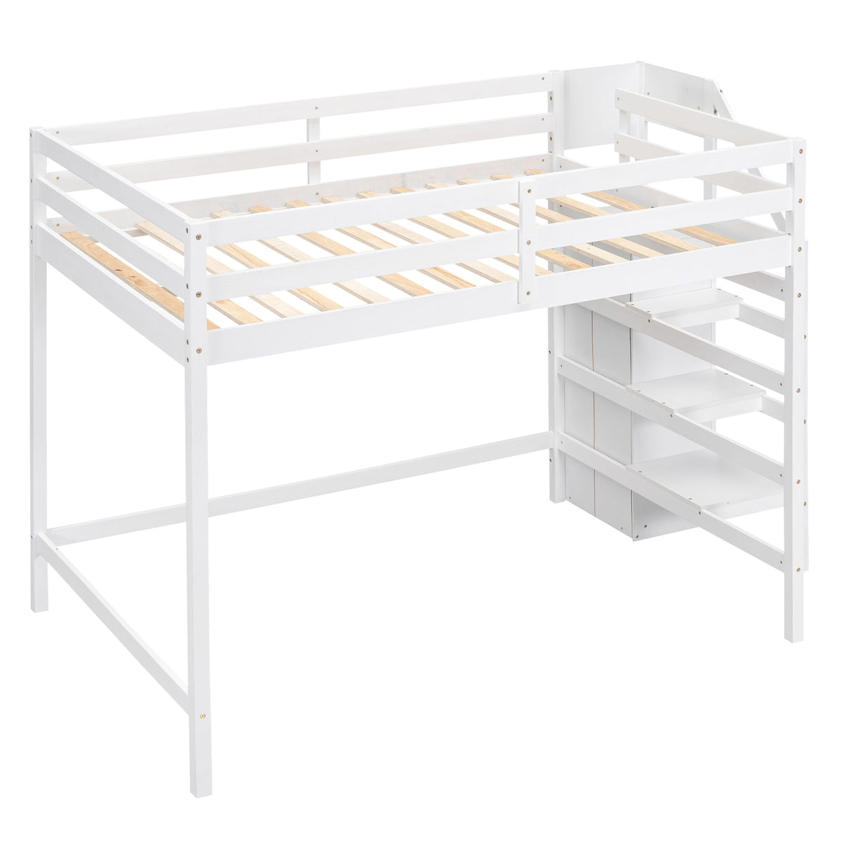Loft Bed With Built In Storage Wardrobe And Staircase