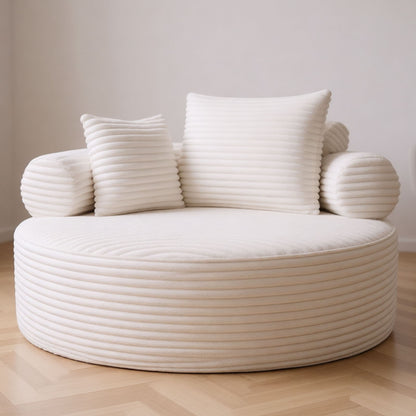 Round Sofa Bed With 3 Pillows For Living Room