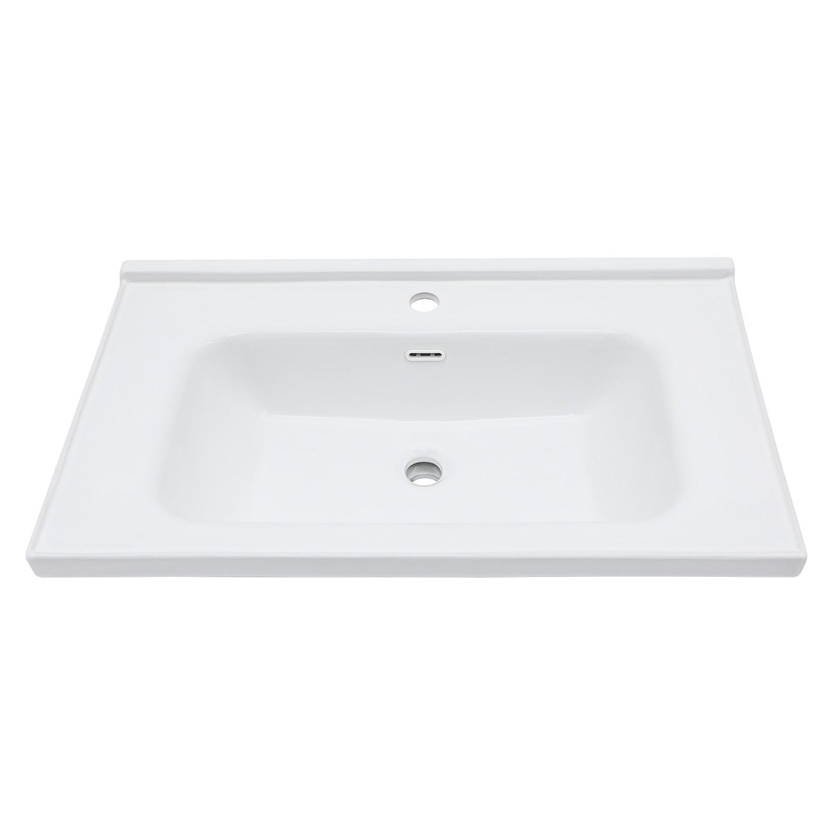 Modern Rectangular Vanity Top With Overflow For Bathroom