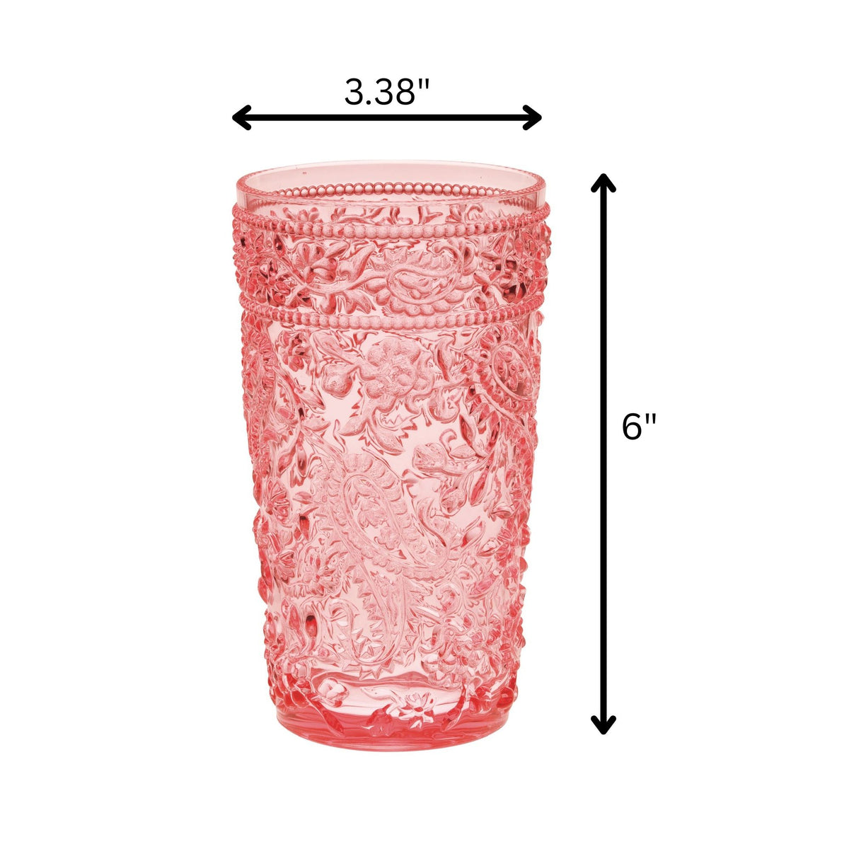 Paisley Style Acrylic Hi Ball Glasses (Set of 4)