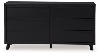 Danziar - Six Drawer Dresser - Black