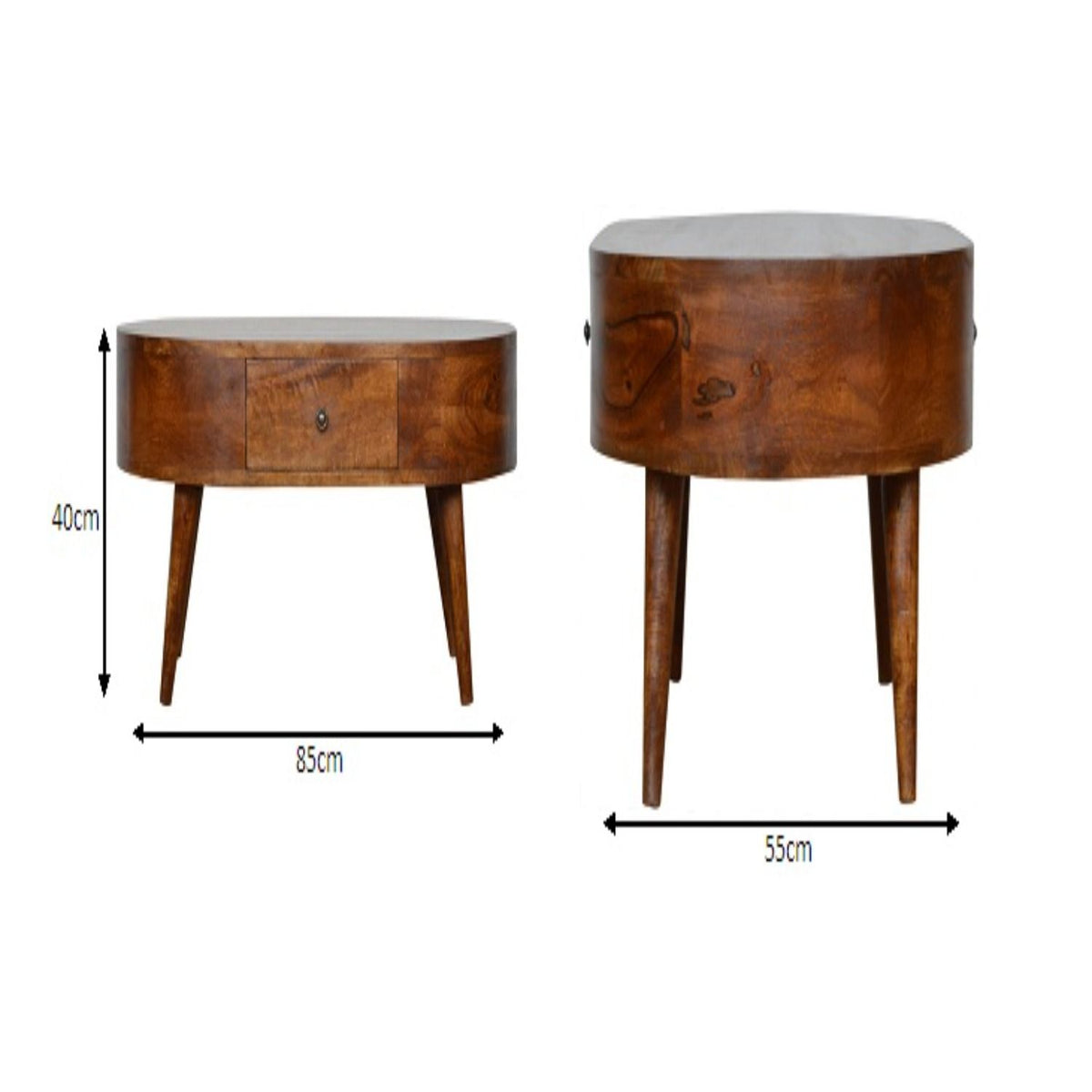 Rounded Coffee Table - Chestnut