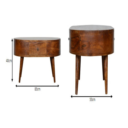 Rounded Coffee Table - Chestnut