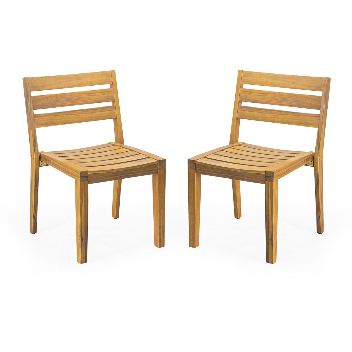 Outdoor Dining Side Chair (Set of 2) - Teak Finish