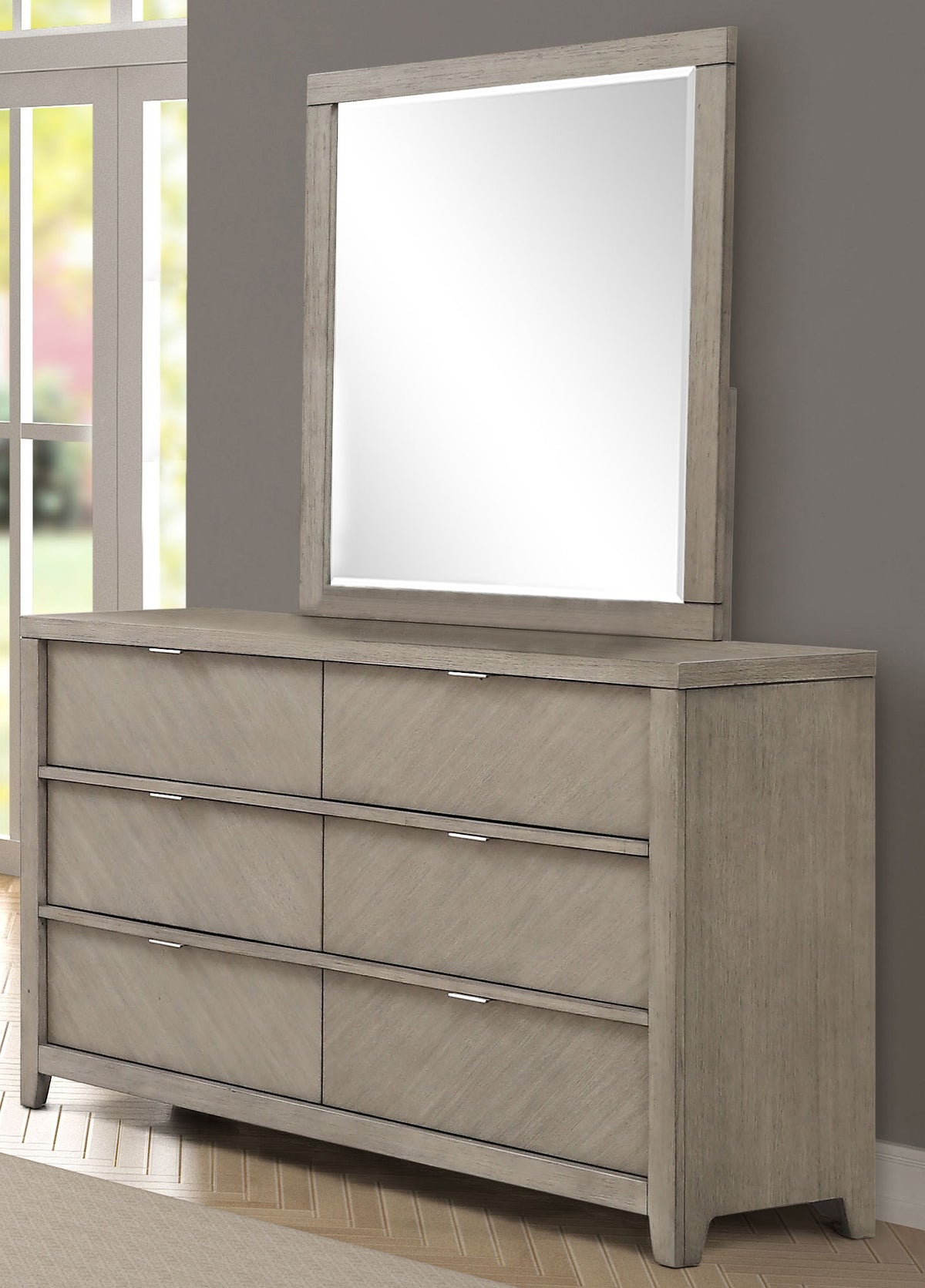 6 Drawer Dresser - Light Gray