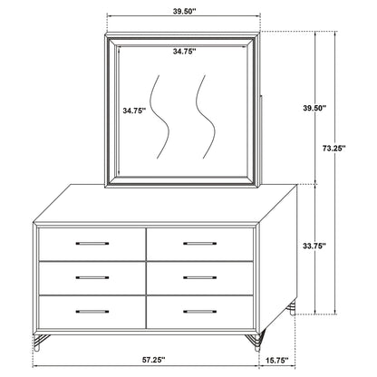 Malcolm - 6 Drawer Dresser With Mirror - White