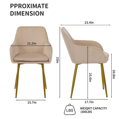 Dining Chair Set For Dining Rooms (Set of 2) - Beige