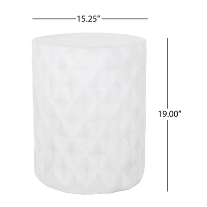 Outdoor Lightweight Concrete, Side Table - Antique White