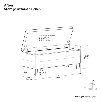 Afton - Large Storage Ottoman Bench