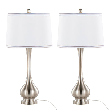 Cairo - Contemporary Table Lamp (Set of 2) - Brushed Nickel