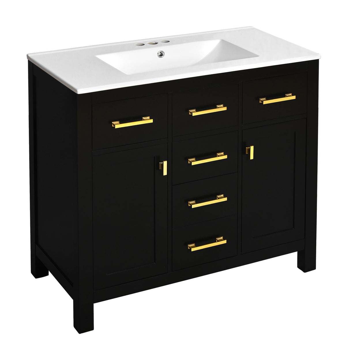 Bathroom Vanity With Sink Combo Set, Modern Bathroom Cabinet With 4 Drawers