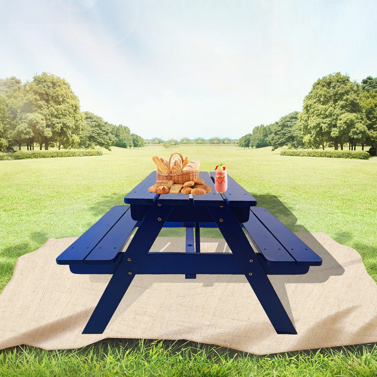 Durable Solid Wood Children's Dining Table And Chairs Set, Multi-Functional