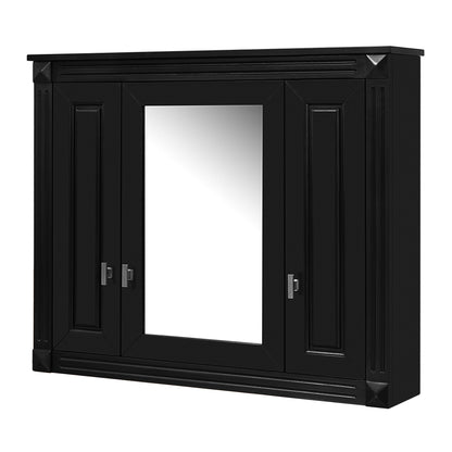Wall Mounted Bathroom Cabinet With Mirror And 5 Shelves, Rectangular Design