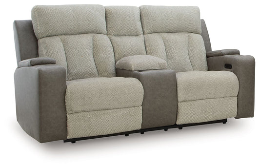 WhipLash - Power Reclining Loveseat With Console / Adj Headrest - Sisal